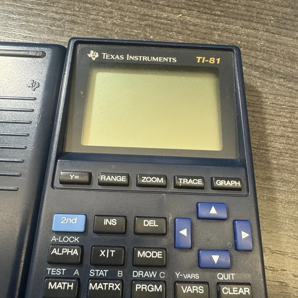 Texas Instruments TI-81 Graphing Calculator Blue with Cover - Tested
